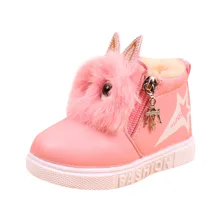 

2018 Winter Warm baby PU leather boots Children Fashion Boys Girls Sneaker Boots Kid Warm Baby Casual Shoes #5L