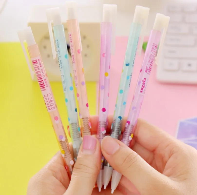 

Ayron 1 pcs Lovely sweet wave point 0.5mm Cute Kawaii Plastic Mechanical Pencil Kid School Supplies Free Shipping
