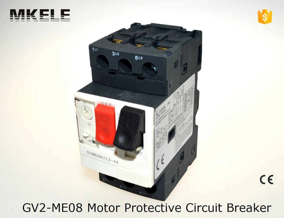 

GV2-ME08 Electric Motor Circuit Breaker with Thermal Magnetic Protection GV2-ME08 Current 2.5-4A Beakers