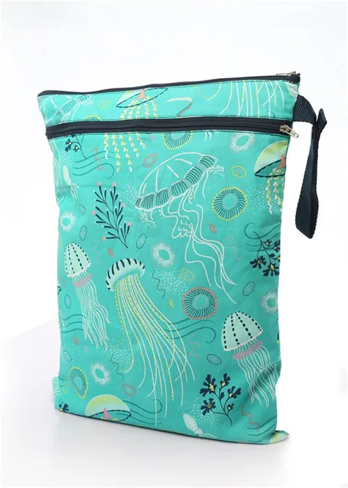 Многофункциональный органайзер для детских подгузников, Многоразовые водонепроницаемые сумки для подгузников, принт с животными, Влажная/сухая сумка, сумка для хранения для мам, для путешествий - Цвет: CPB007