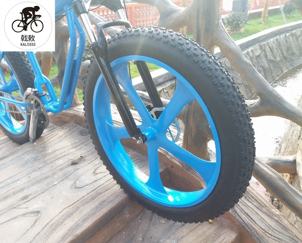 Top Kalosse five spokes wheels  snow bike  27 speed   26*4.0 aluminum alloy  Fat  mountain bicycle   Hydraulic  brakes 9