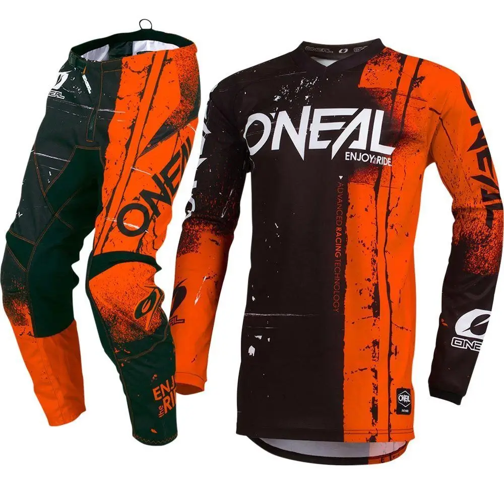 

2019 MX Element Shred Black Orange Jersey Pants Motocross Gear Set