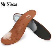 Mr. Niscar/Высокое качество кожи ортопедические стельки для плоских поддержка свода стопы 28-30 мм ортопедические стельки из коровьей кожи для Для мужчин Для женщин