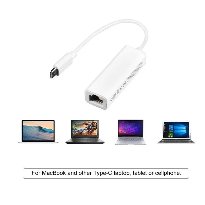 

EDAL 100Mbps Network Adapter Converter Cable USB 3.1 Type-C USB-C to RJ45 Ethernet LAN for PC Laptop Macbook