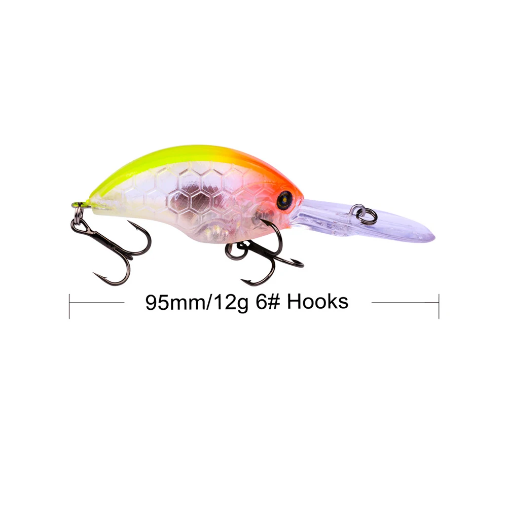  12G 9CM Fishing Lures rock Crank Bait Crankbait Minnow Bass Treble Hooks swim Hard lure baits wobbl