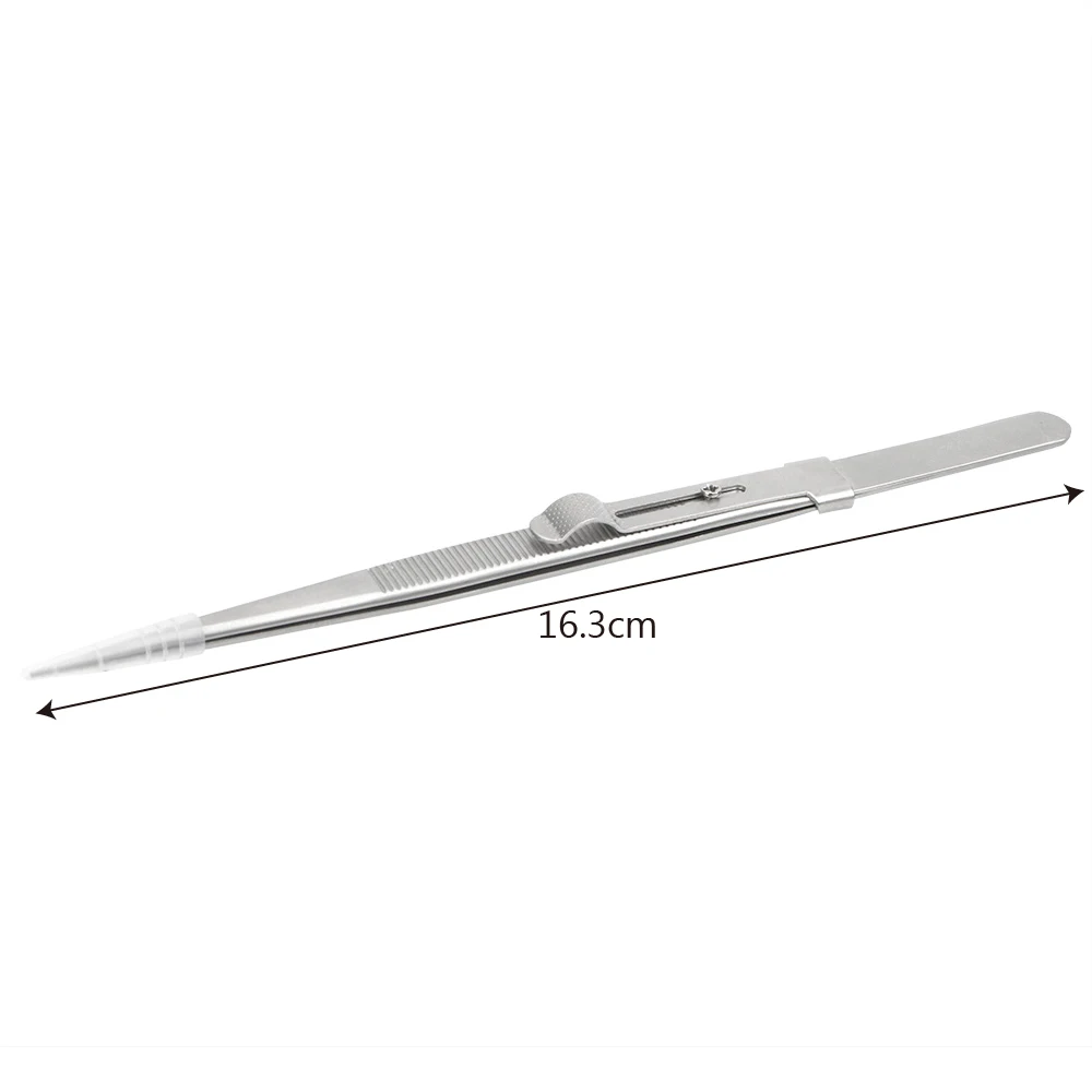NICEYARD Anti Static 165mm Adjustable Slide Lock Tweezer Precision for Jewelry Electronic Components Holding Tightly Repair Tool