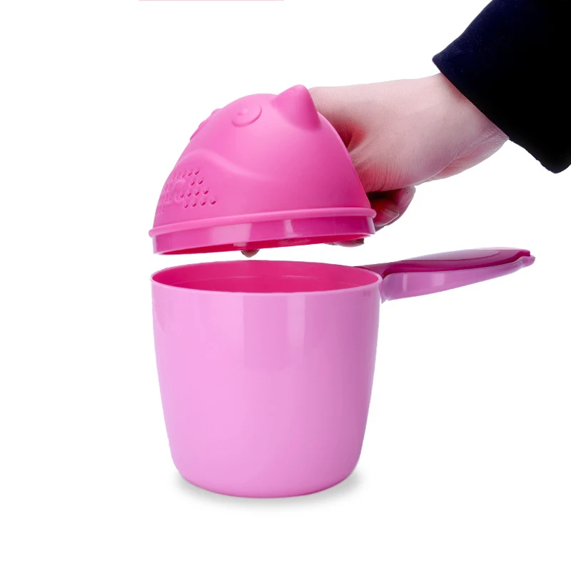 Baby Cartoon Bear Bathing Cup Detachable Newborn Washing Body Bath Shampoo Bathing Cup Baby Care Baby Mouthwash Spoon Baby Bath