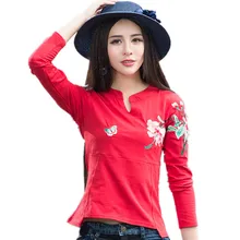 Весенняя футболка, повседневные женские топы, элегантная Футболка Harajuku, винтажная Этническая блуза Veteme Femme, рубашка с вышивкой, одежда