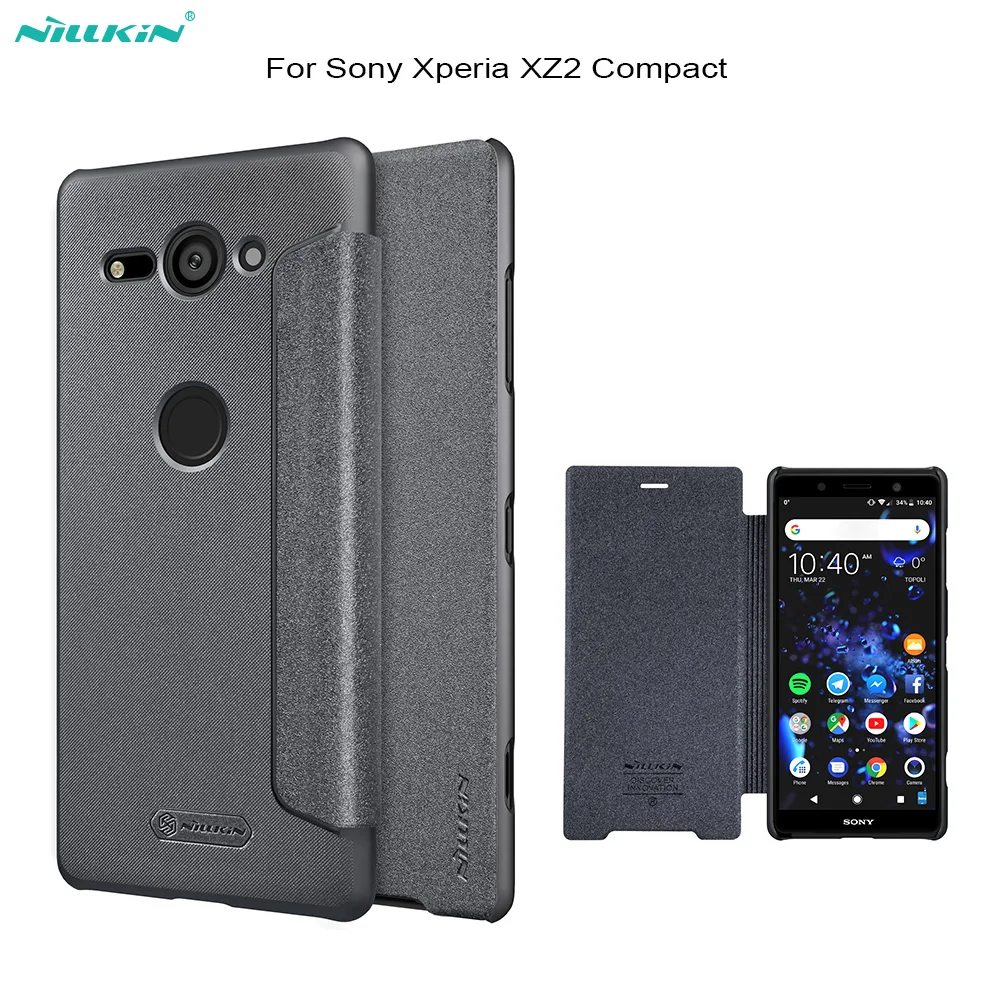 

Flip case for Sony Xperia XZ2 Compact NILLKIN Sparkle Super Thin Flip Leather Case Smart Sleep Wake Function For XZ2 Compact