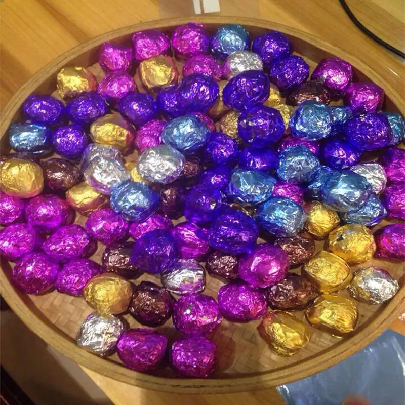 100 pcs Foil Candy Package 10 Colors Chocolate Aluminum Candy Food Tin Joyful DIY Baking Foil Package Paper 100 pcs Foil Candy Package 10 Colors Chocolate Aluminum Candy Food Tin Joyful DIY Baking Foil Package Paper