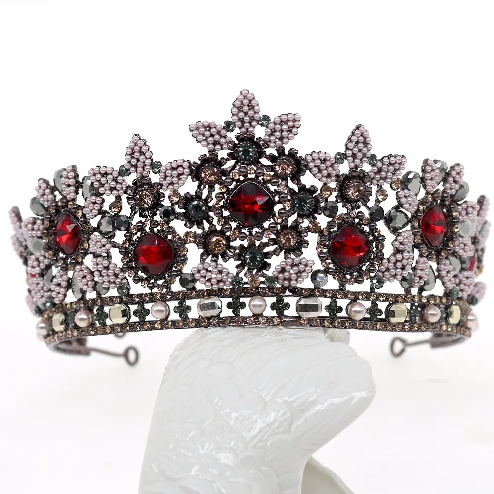 

Vintage Baroque Bridal Jewelry Princess Wedding Hair Accessories Crystal Rhinestone Full Crystal Wedding Crown Headband