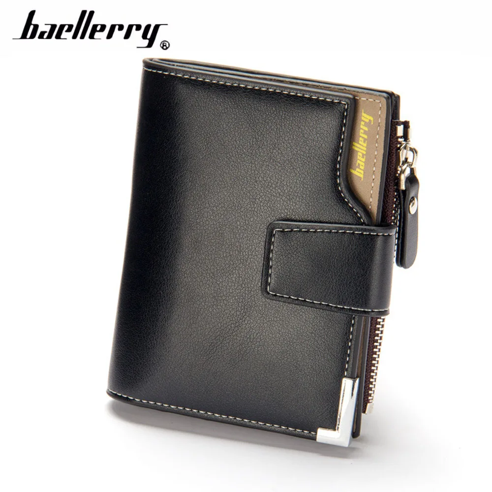 

2019 Baellerry Men Wallets PU Leather Short Zipper Card Photo Holder Style Casual Male Wallets Note Compartmen Luxury Men Purse