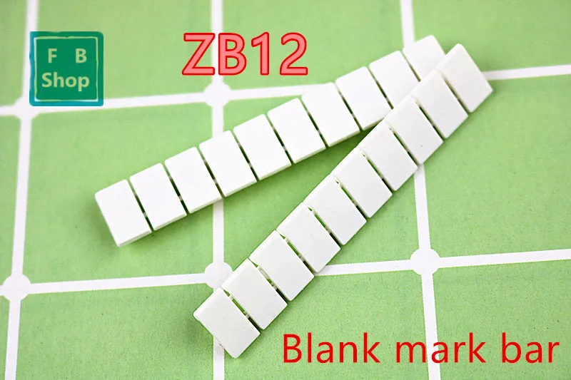 20pcs Zb12 Blank Mark Bar For Uk16n Din Rail Terminal Blocks Maker Strips Terminal Label