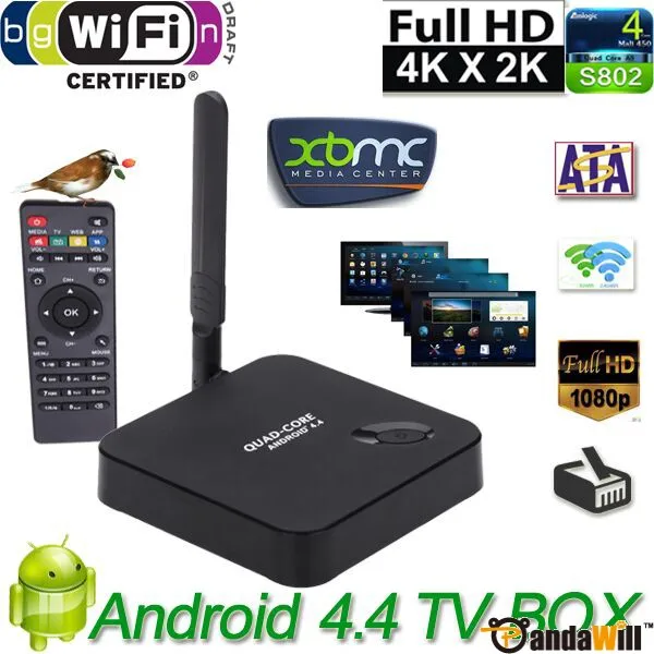 

F6 Android TV Box RK3128 Quad-Core Android 4.4 1GB 8GB 3D 4K Wi-Fi DLNA XBMC Black