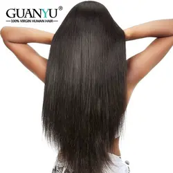 Бесклеевая кружевная передняя часть человеческих волос парики для женщин черные предварительно сорванные бразильские прямые волосы