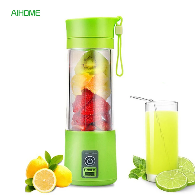 

400ml Portable USB Juicer Bottle Fruit Juice Blender with Power Bank Function Plastic PP Water Cup for Travel Tour