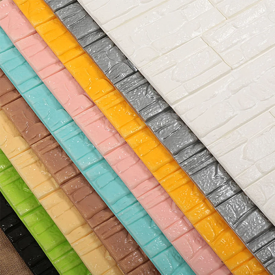 PE Foam 3D Wallpaper Home Decoration Brick Pattern Soundproof Stickers Bedroom Living Room Waterproof Self-adhesive Wall Paper PE Foam 3D Wallpaper Home Decoration Brick Pattern Soundproof Stickers Bedroom Living Room Waterproof Self-adhesive Wall Paper