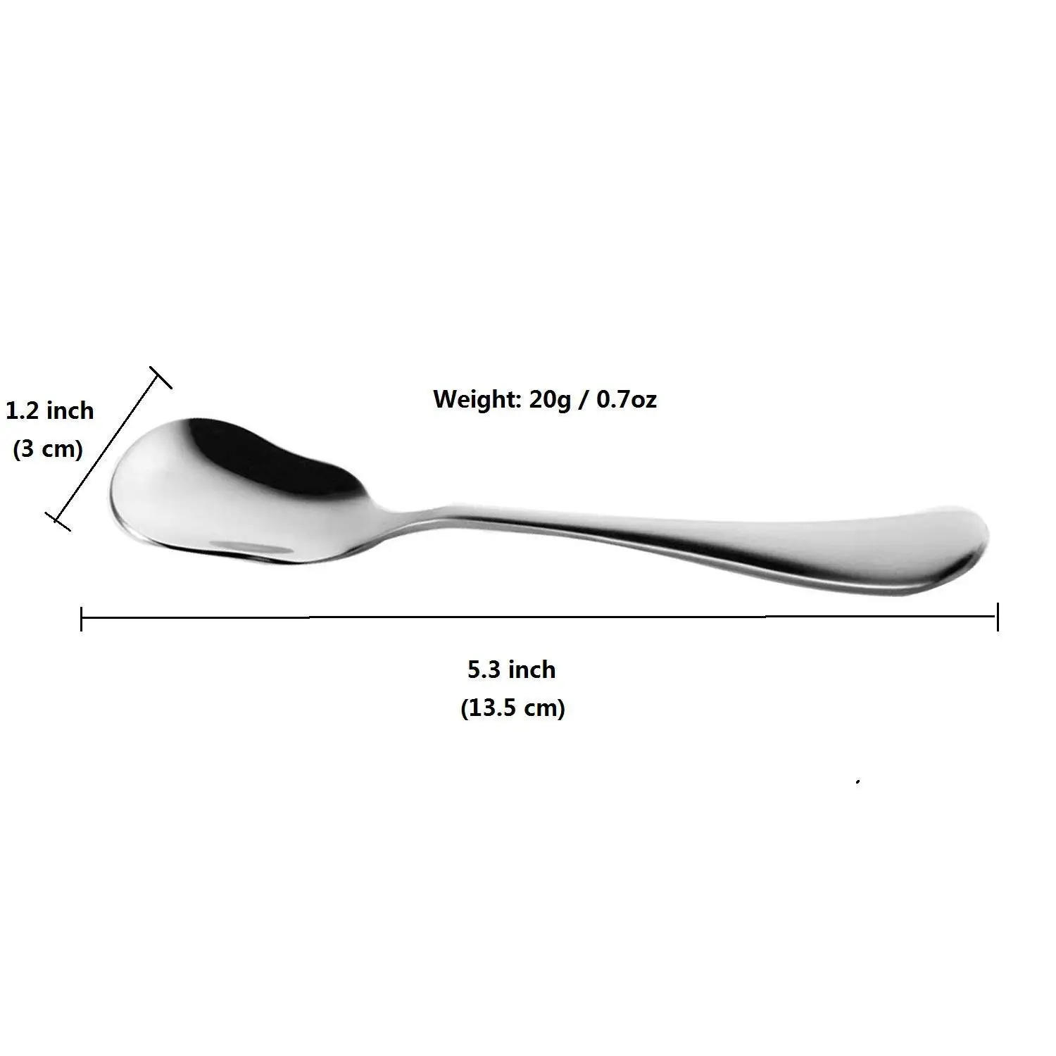 5.3-inch Stainless Steel Ice Cream Sugar Spoon Scoop Flatware Silverware Cutlery Tableware Set Dishwasher Safe