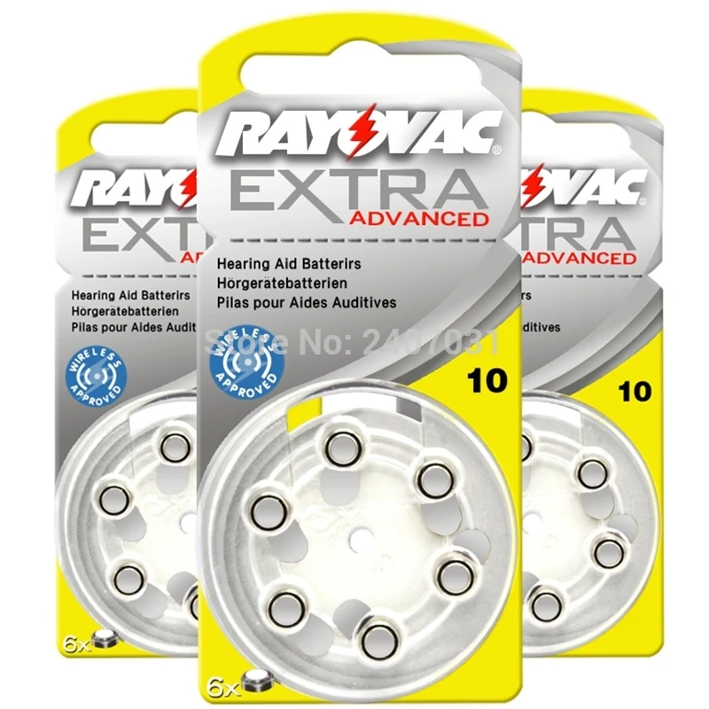 

New packing 10card (60PCS) Rayovac High Performance 10/A10/PR70 1.45V Hearing Aids Zinc Air Siemens Battery Batteries Made in UK