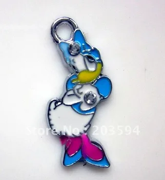 

M003 Wholesale 100Pcs/Lots Enamel Donald Duck Charms Metal Donald Duck charms 26*12mm bead
