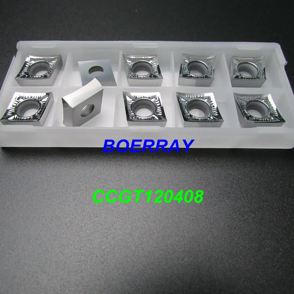 

10PCS Aluminum Carbide Insert CCGT120408-AK D01,CNC Lathe Tool, Suitable for Aluminum Processing, CCGT120408 Insert SCLCR/SCKCR