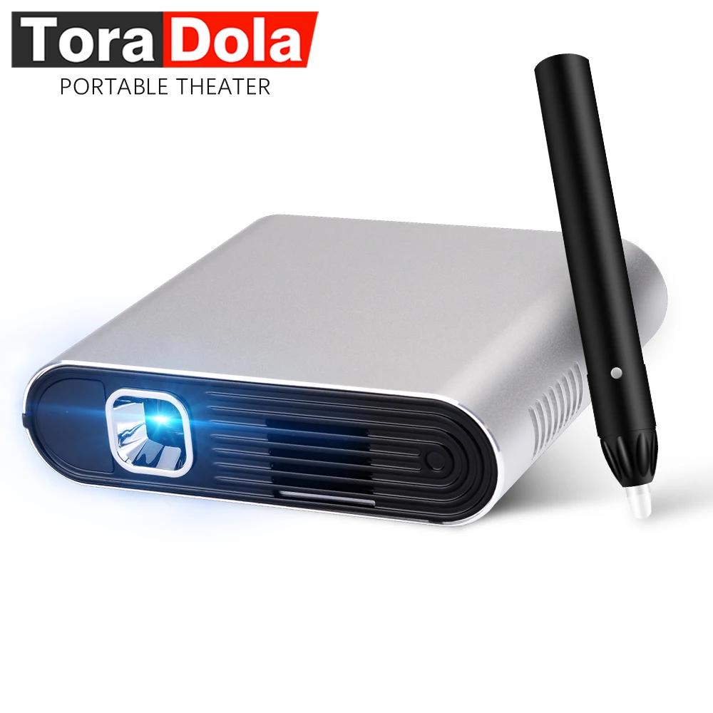 TORA DOLA PH20, Touch DLP Projector with Stylus Pen Android 7.0 WIFI, Bluetooth, 5400mAH Battery, HDMI, Portable Theater, LED TV