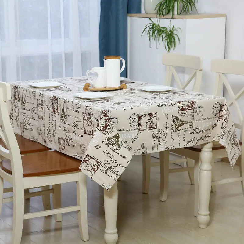 

Tower Print Decorative Table Cloth Cotton Linen Lace Tablecloth Dining Table Cover For Kitchen Home Decor