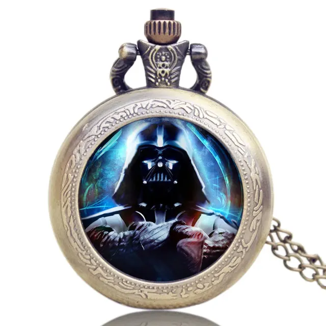 Hot Movie Star Wars Extension Darth Vader Theme Pocket Watch With Chain Necklace Hot Movie Star Wars Extension Darth Vader Theme Pocket Watch With Chain Necklace