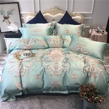 

Green Pink Blue Luxury Bohemia Style Printing 60S Egyptian cotton Bedding Set Duvet Cover Bed sheet Bed Linen Pillowcases 4pcs