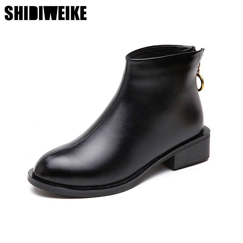 

2019 fashion new winter season style low heel short boot new female boot fashion trend Ankle boots boot woman boot x142