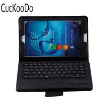 CucKooDo Folio Cover Case with Slim Magnetically Detachable Bluetooth Keyboard for Huawei MediaPad M3 8.4 Inch Tablet