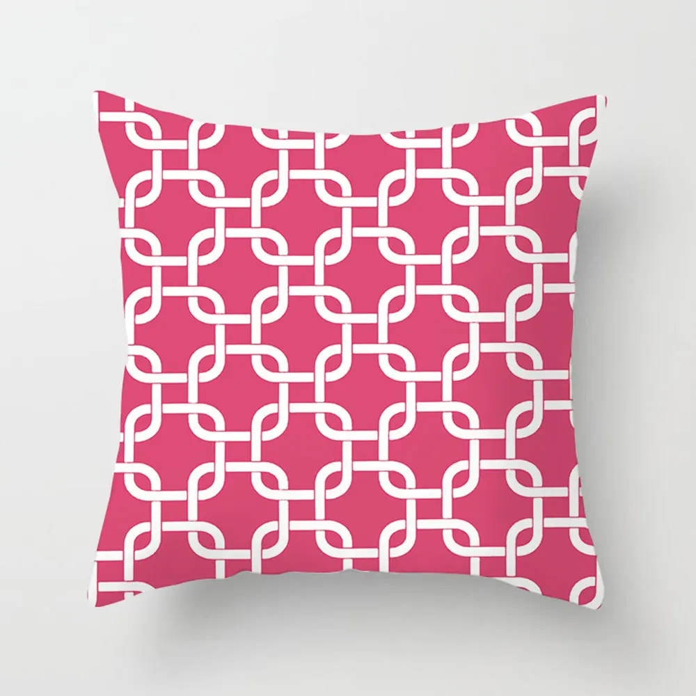 40*40cm Multi-color Pillowcase Geometric Cushion Set Wave Dot Dot Home Sofa Chair Decoration White Lattice Pillowcase