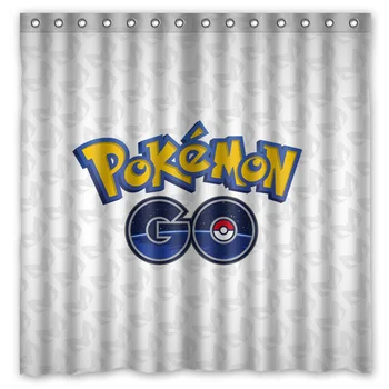 

2016 pokemon go Waterproof Shower Curtain Polyester Fabric Bath Curtains Cortinas Para Banheiro Hot Sale 180x180cm