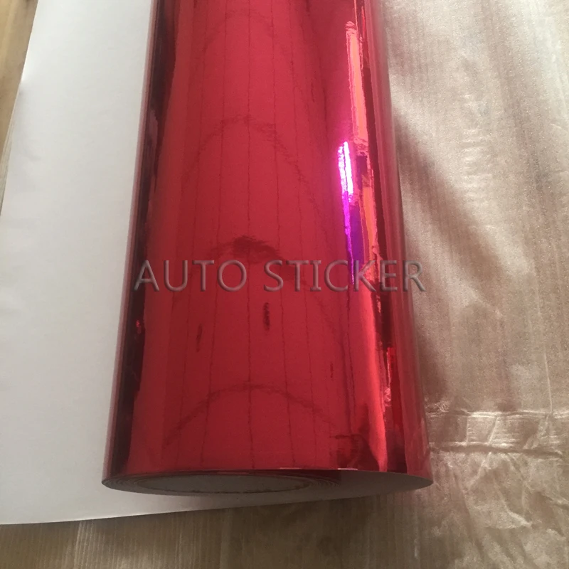 chrome red car wrap 1