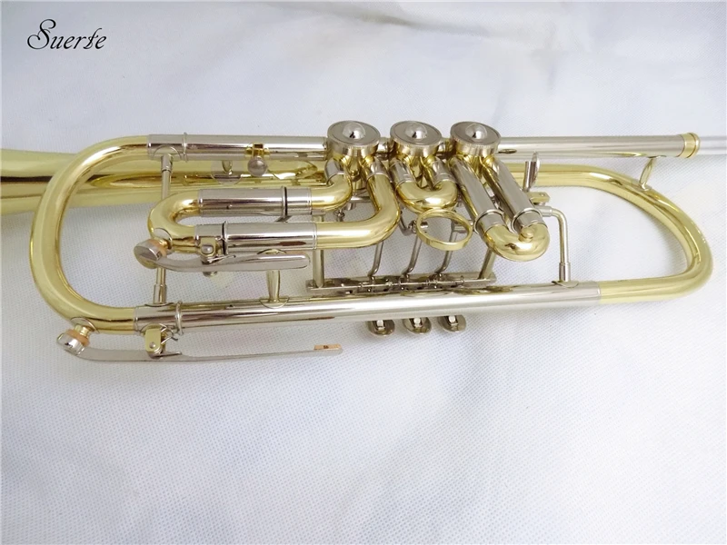 Bb ротационная труба с Чехол мундштук B плоские трубы Музыкальные инструменты латунный корпус лаковая отделка