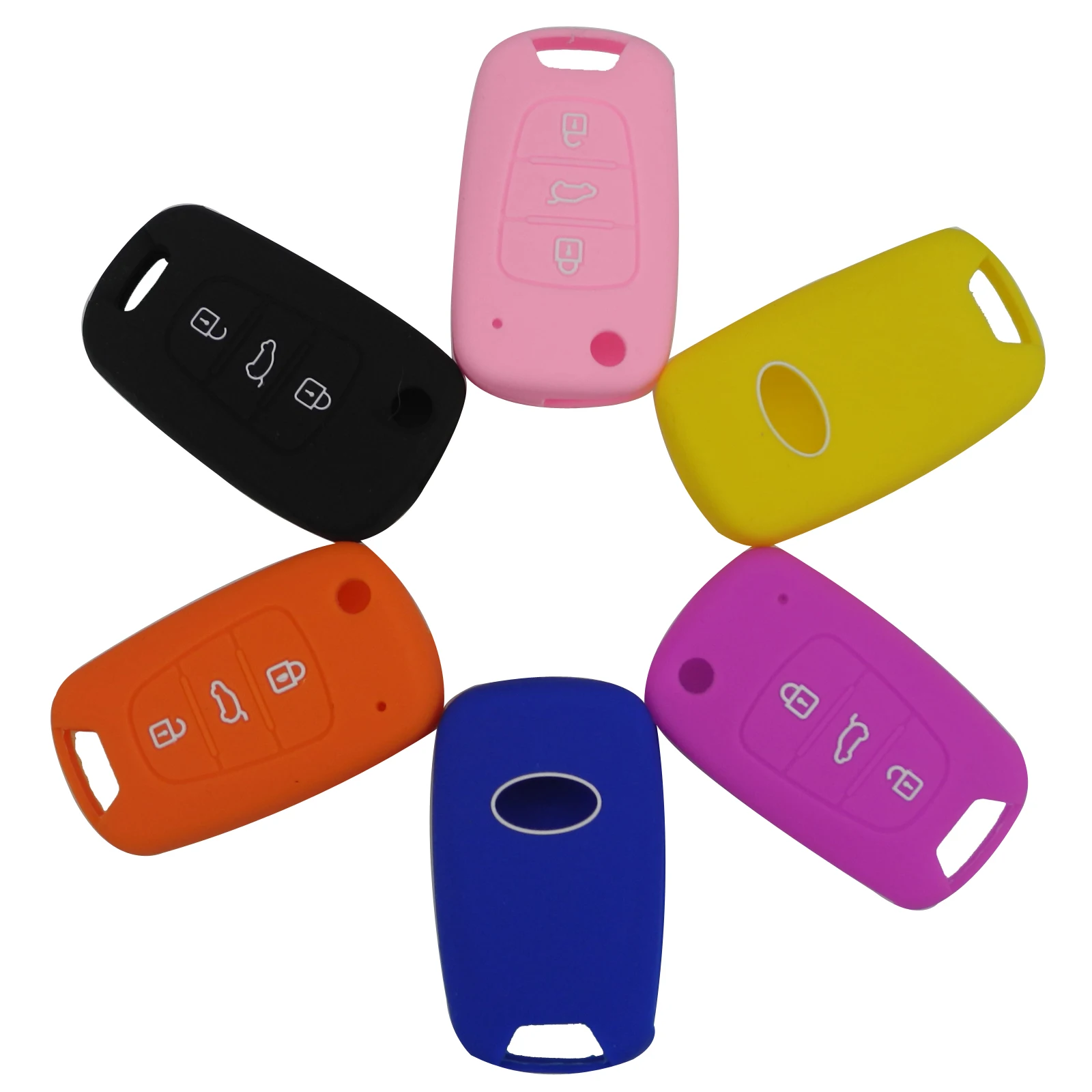 Keyforkess 30 pz/lotto caso della copertura chiave del Silicone per Kia RIO K2 K5 Sportage Sorento fit Hyundai i20 i30 i35 iX20 iX35 Solaris Verna - HTB1akfTc0HO8KJjSZFtq6AhfXXaq