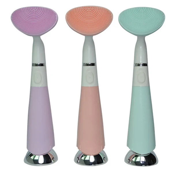 Buy Silicone Electric Ultrasonic Facial Cleansing Brush Sonic Face Massager
