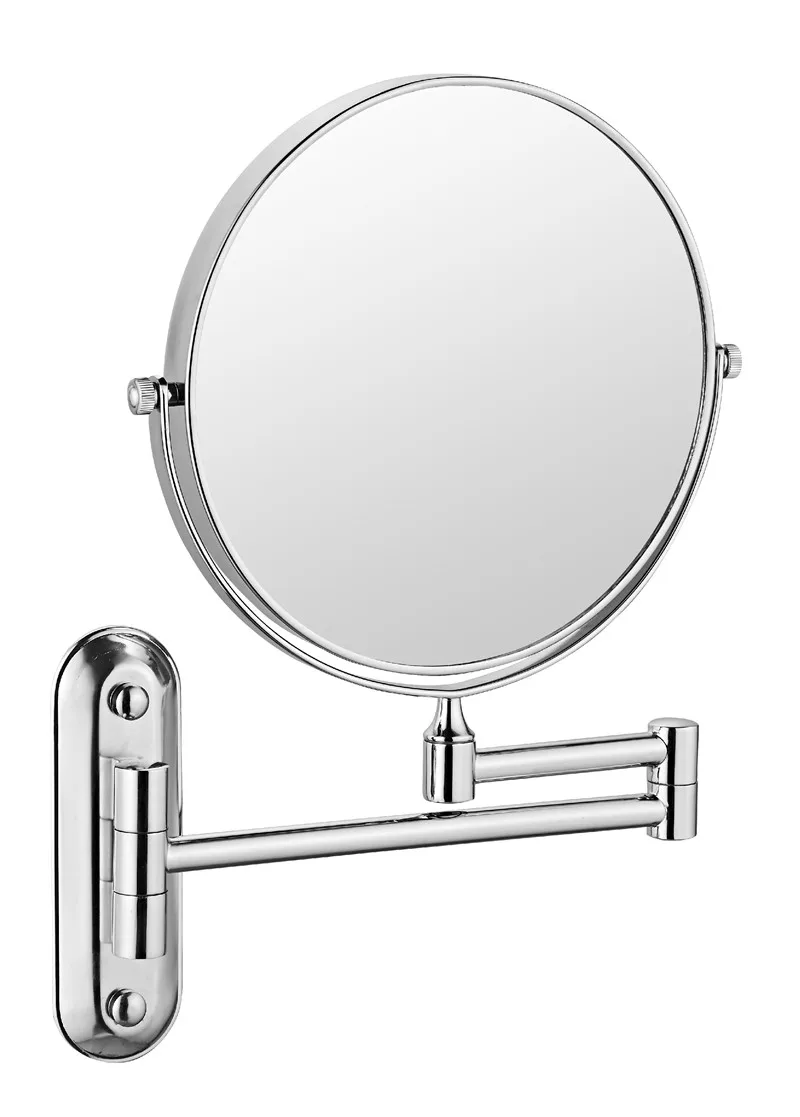 Bath Mirror Led Cosmetic Mirror 1X/5X Magnification Wall Mounted Adjustable Makeup Mirror Dual Arm Extend 2-Face Bathroom Mirror - Цвет: 6 inch 5X Silver