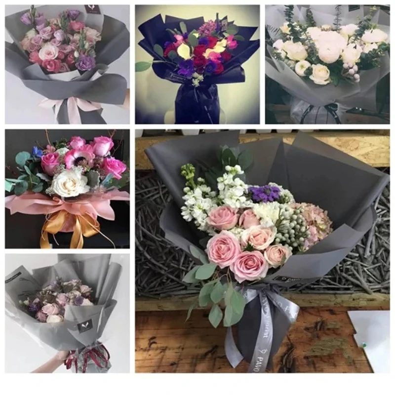 Coreano Impermeabile di Imballaggio Involucro di Carta Da Imballaggio del Regalo di Colore del Doppio Nebbia Fiorista Bouquet di Fiori Forniture 10 pz