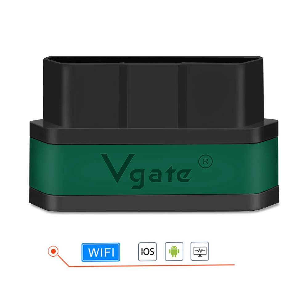 Vgate iCar2 V2.1 elm327 OBD2 Wifi Bluetooth сканер для Android/IOS Wi-Fi iCar 2 OBD2 автомобильный диагностический инструмент VS ELM 327 V1.5 - Цвет: WIFI Green Black