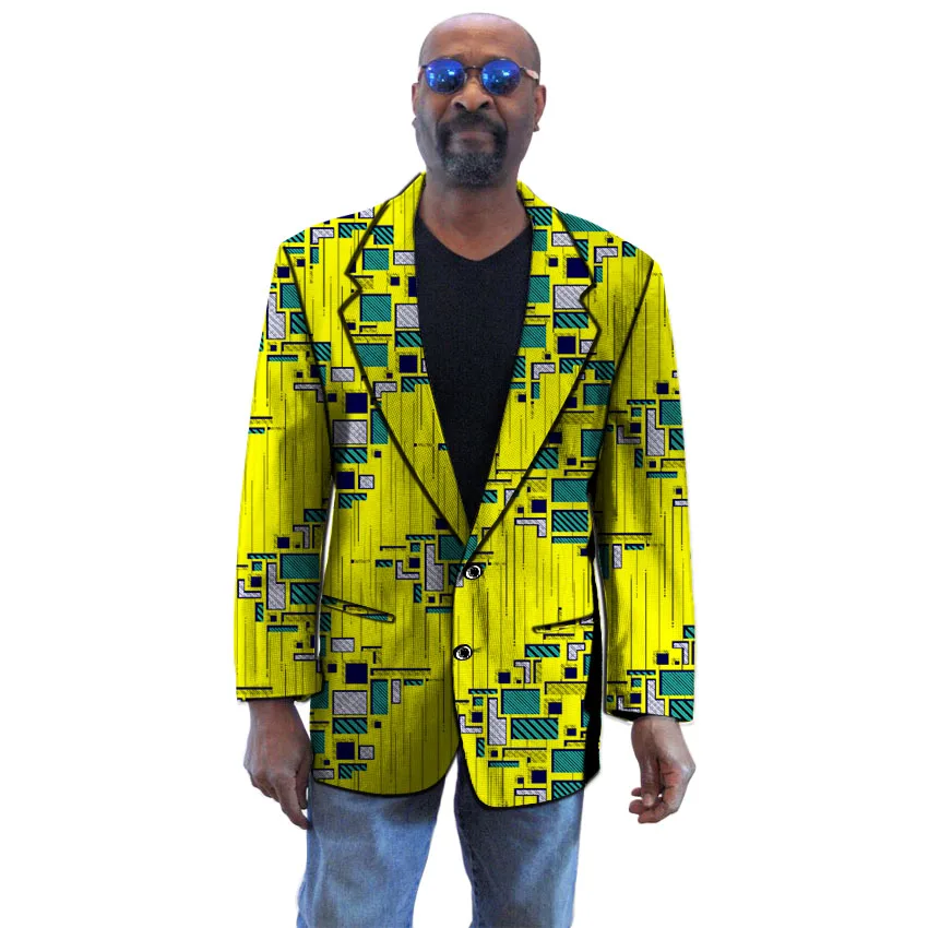 Африканский модный стиль мужской костюм куртка африканская одежда пальто дизайн печать на хлопке, воске, Необычные блейзеры