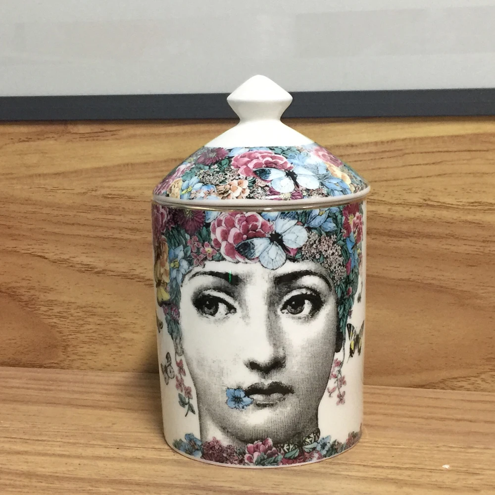 Подсвечник Fornasetti, ручная работа, кувшин для свечей, ретро, Lina, банка для хранения лица, керамическая банка для дома, изысканный керамический Декор