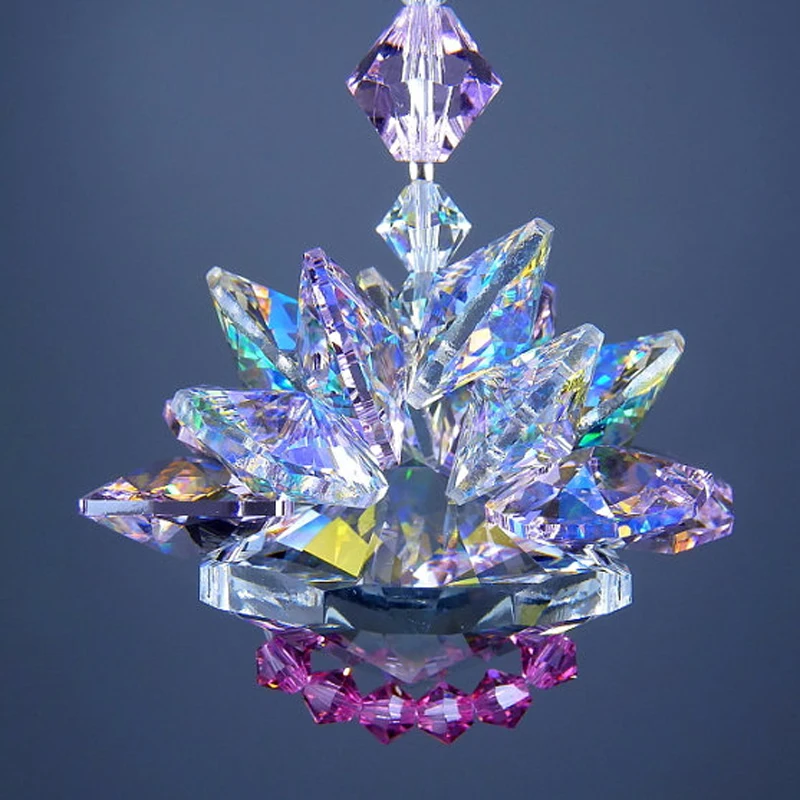 

1PCS Garland Spectra Chakra Crystal Suncatcher Chandelier Prisms Parts Feng Shui Pendant Home Decoration