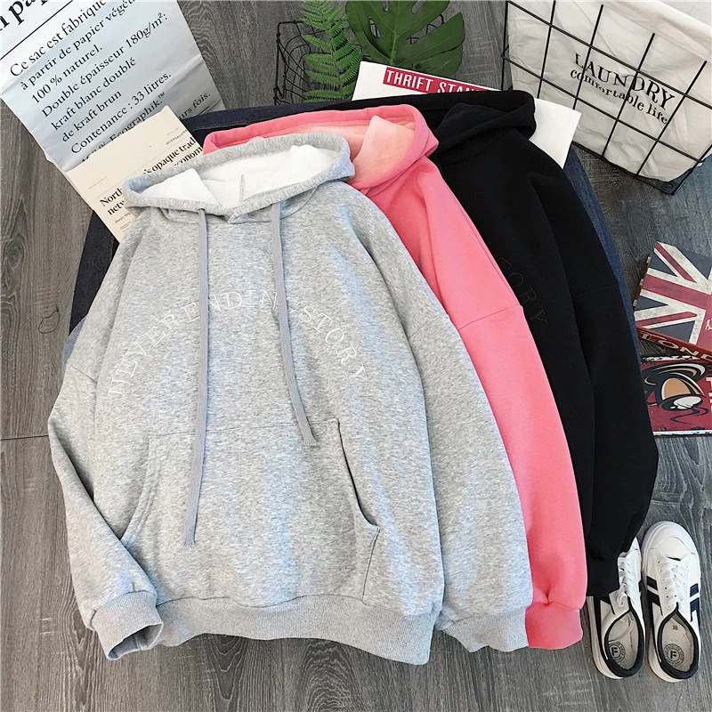 هوديس النساء مقنعين إلكتروني بسيط كل مباراة الترفيه المعتاد البلوفرات الكورية نمط الدافئة Kawaii إمرأة فضفاض ملابس عصرية هوديس النساء مقنعين إلكتروني بسيط كل مباراة الترفيه المعتاد البلوفرات الكورية نمط الدافئة Kawaii إمرأة فضفاض ملابس عصرية