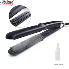 Профессиональный паровой спрей быстрая электрическая гладкая щетка Керамический выпрямитель для волос Расческа паровой плоский утюг с прямая щетка с ЖК-экраном