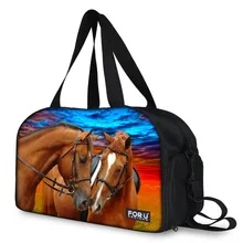 Дорожная сумка для влюбленных лошадей, ручная багажная сумка для женщин и мужчин, водонепроницаемая сумка на плечо, Женская холщовая мужская сумка