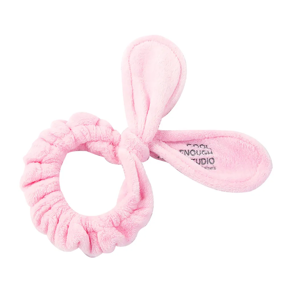 

Cute Rabbit ears Summer Headband Women Wash Face Lady Bath Mask Cosmetic Hairband Elastic Soft Turban Hair Accessories July 12