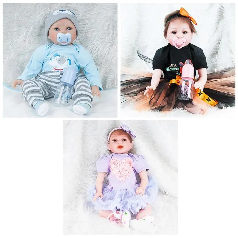 

55cm Cute Simulation Newborn Dolls Baby Kids Soft Silicone Bathing Sleeping Toys Baby Dolls Playmate