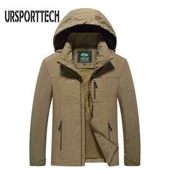 

Autumn Thin Men's Assault Jacket Casual Trend Outdoor Waterproof Hooded Large Size Windbreaker 4XL