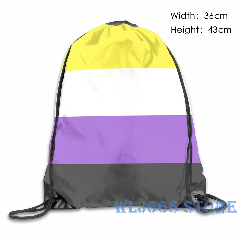 Забавные графические сумки с принтом через плечо для женщин Nonbinary Flag рюкзак на одно плечо для путешествий для мужчин спортивная сумка